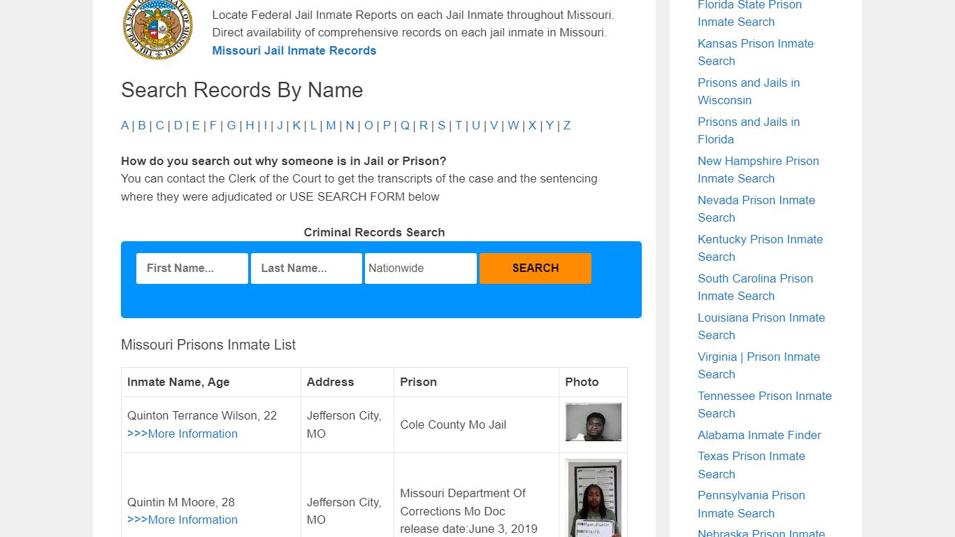 Missouri Prison Inmate Search – Locate Inmates & Criminal ...